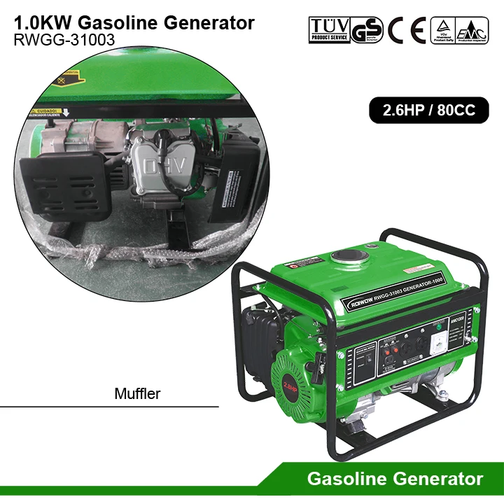 Sale 1.0KW Portable Petrol Generator Home Camping Gas Power Generators Set Recoil Start Small Generators Gasoline 4-stroke OHV