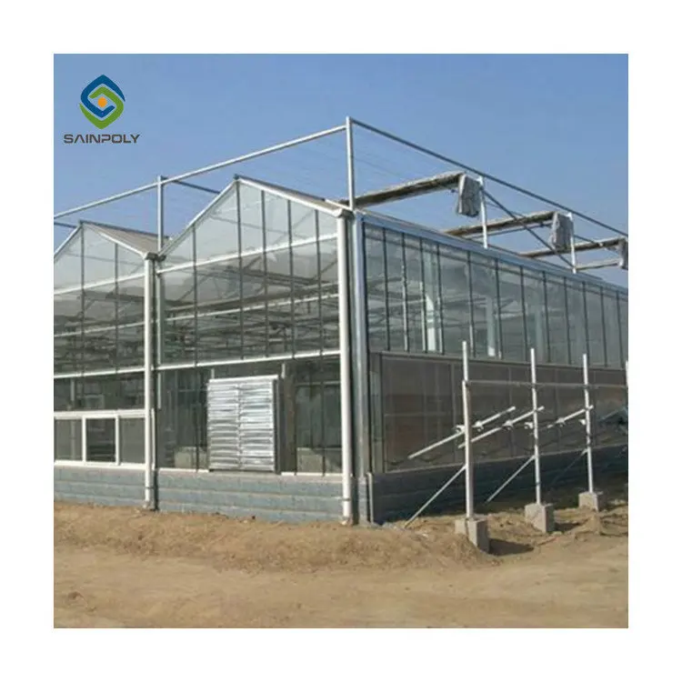 Agricultural in-solar single-span greenhouses with Hydroponics Growing Systems