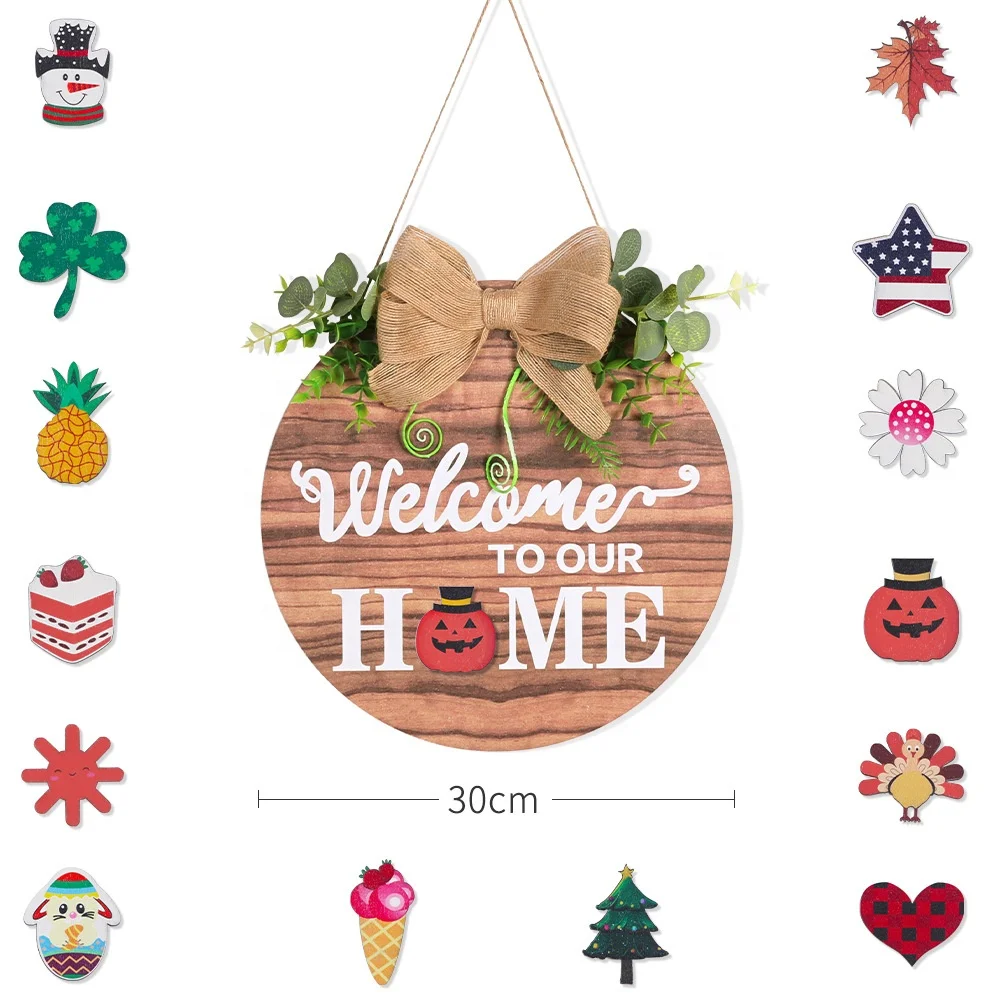 Hot Rustic Welcome Sign for Front Door Outdoor Hanging Vertical Wood Sign Welcome Sign Porch Decor