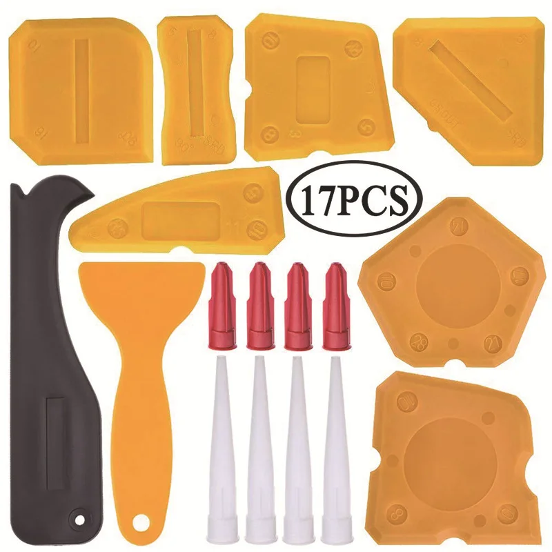plastic Caulking Tool 3 in 1 Silicone Caulking Finishing Tool kit with Sealant Scraper