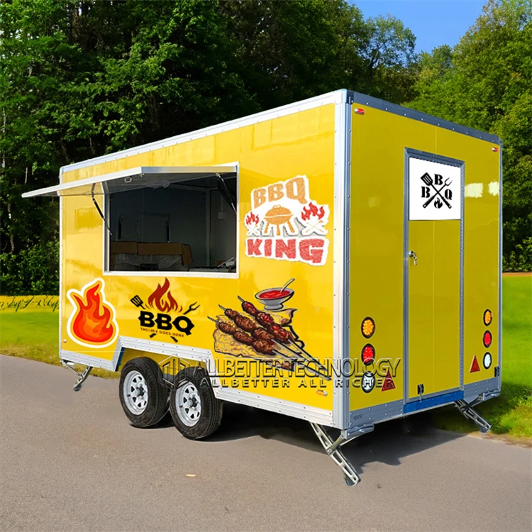Allbetter 2024 New Customization Food Trailer Concession Catering Fully Equipped Food Truck Whole Sale With DOT Certificate