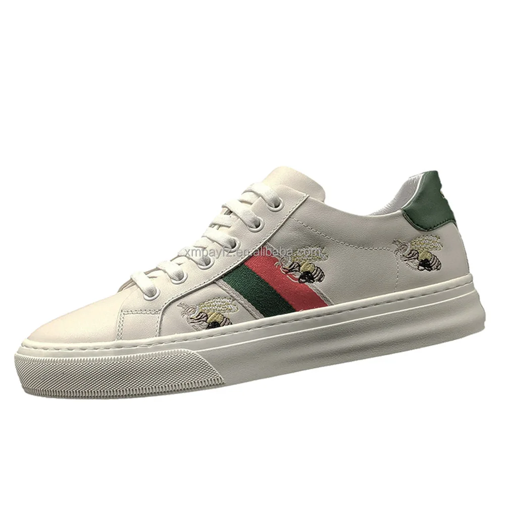 Dropshipping GG Bees design brand sneakers for men gu cci cowhide custom logo new style luxury casual shoes