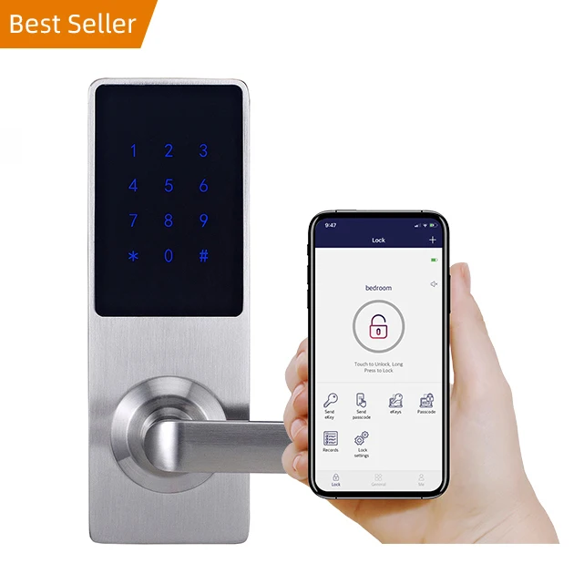 Интеллектуальный Код Wi-Fi Безопасный Tuya Smart Keyless Цифровой Электрический Замок Двери Ручка Цена Приложение Для Алюминиево
