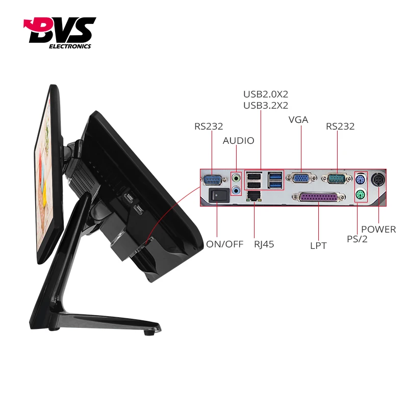 15.6 inch dual touch Screen high quality tablet stand pos monitor payment system with wifi