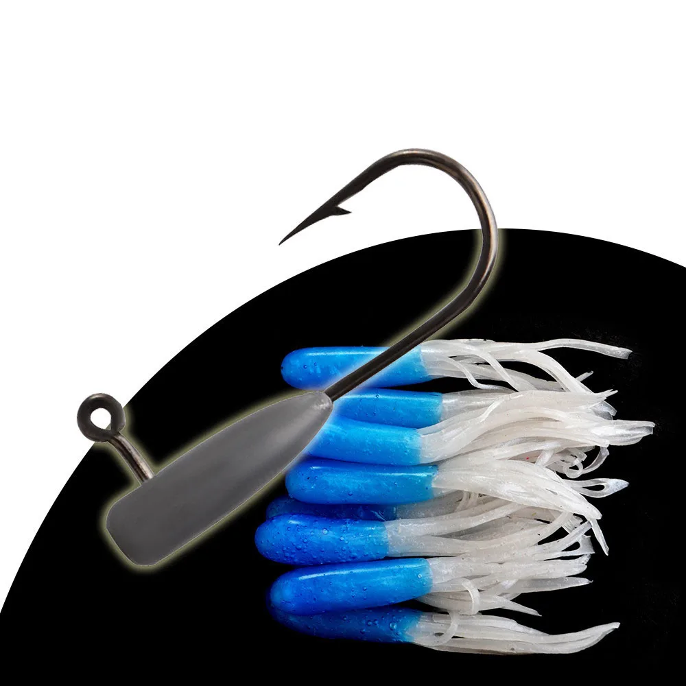 Soft Silicone Lure Lead Jig Head Hook Tube bottom Lure Kit worm jigs Rigs Fishing Lure Molds set Isca Artificial