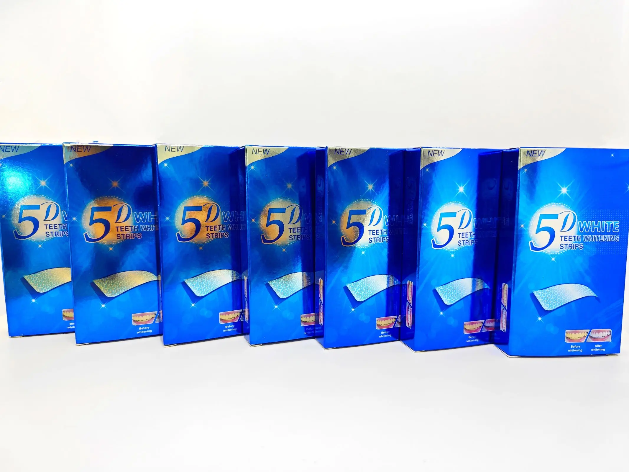 5D Bright White Tooth Strips Mint Teeth Whitening Strips Home Use 14 Pairs