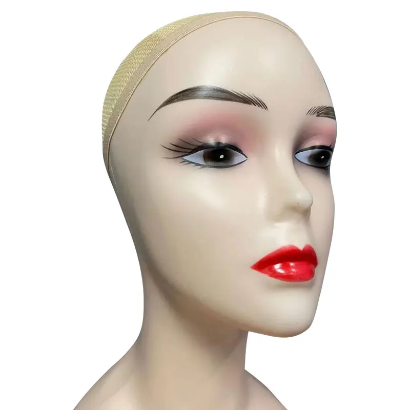 Оптовая продажа по индивидуальному заказу, недорогой новый парик, дисплей головы, реалистичный женский макияж, лицо, черный манекен, голова с плечами