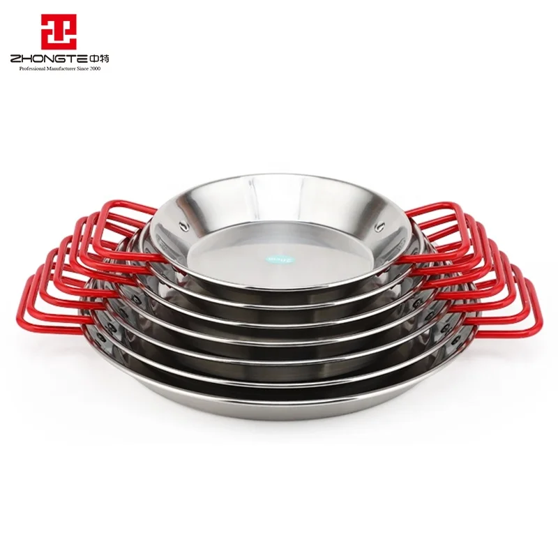 Zhongte Stainless Steel cooking pan  seafood pan spanish Paella pan