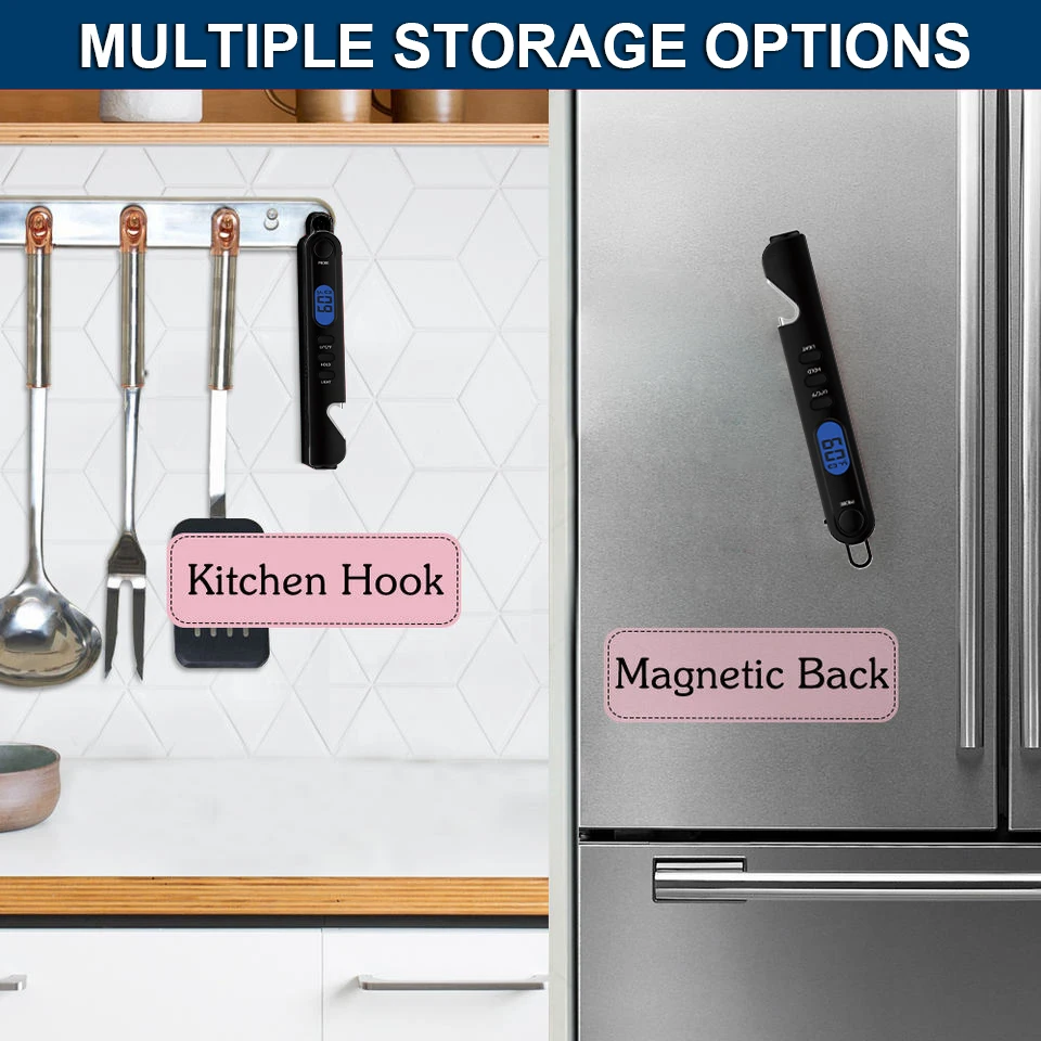 Smart Digital Foldable Quick Reading  Portable BBQ Thermometer Tabletop With Magnet Hook Thermometer