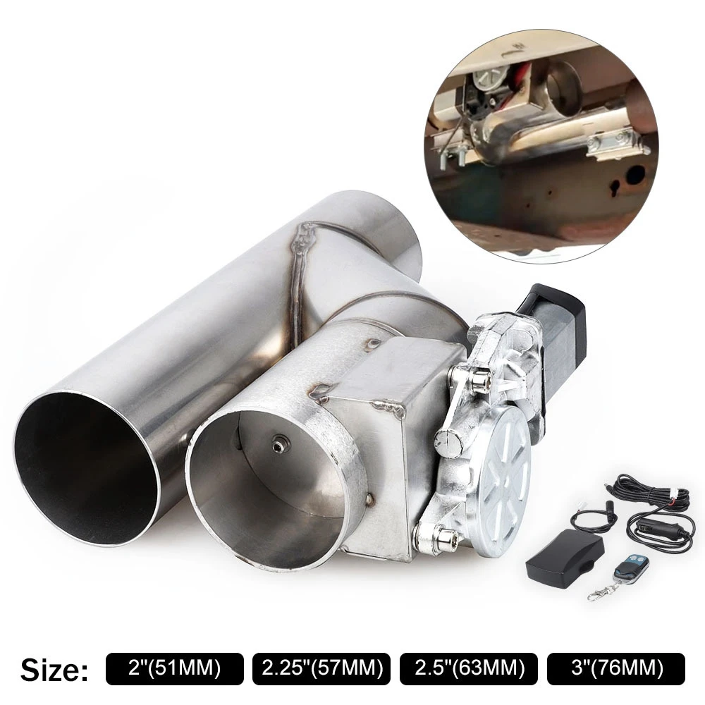 2in 2.25in 2.5in 3in Universal Car Auto Electric Exhaust Catback Downpipe Signal Valve E-Cut Out System Y Pipe Manual & Remote