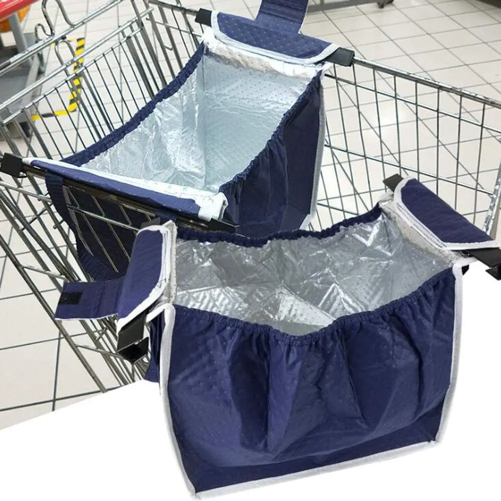 Insulated Reusable Grab and Go Bag Shopping Trolley Bag Collapsible Grocery Tote Bags with Handles