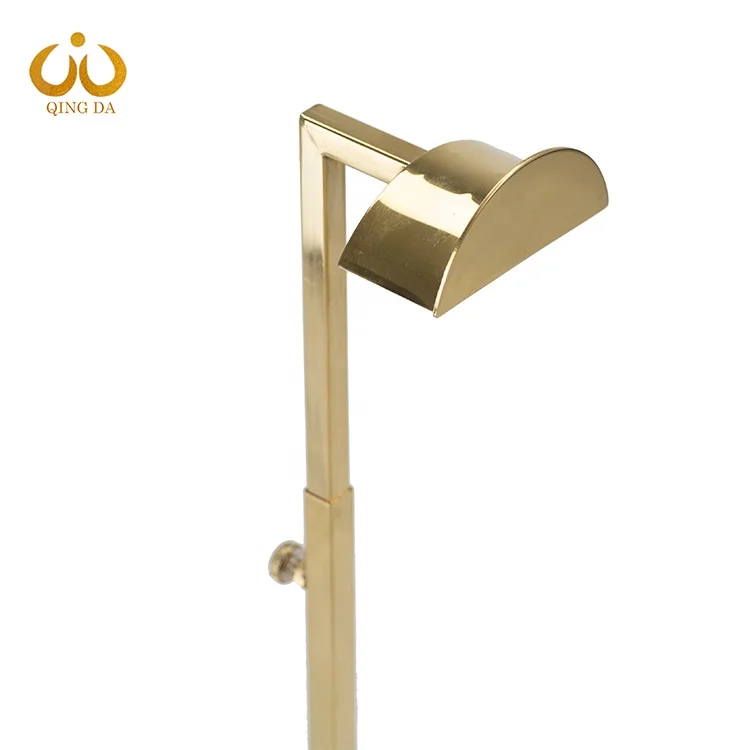 Factory shop polished stainless steel hand bags hanger handbag purse metal display stand rack gold holder display