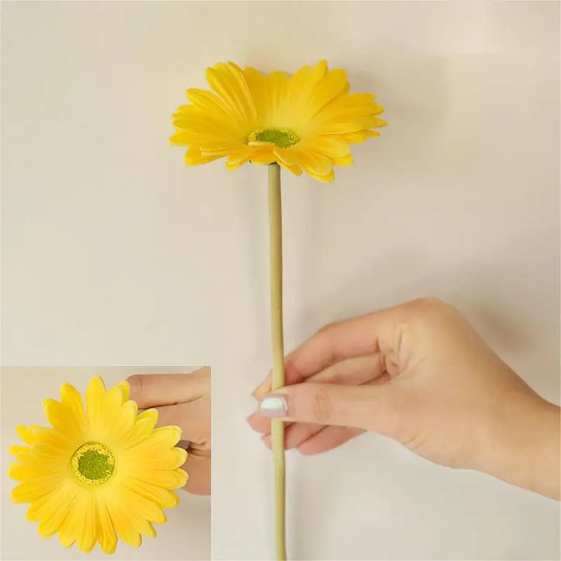 High Quality Artificial Pu Gerbera Daisy Flower Real Touch For Home Wedding Decoration Table Center Piece Flower
