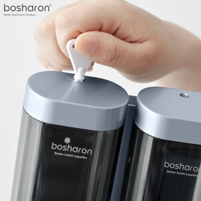 Bosharon Hotel bathroom washroom double soap dispenser Wall Mount Shower Pump hand Shampoo Soap Dispensers shampoo dispenser