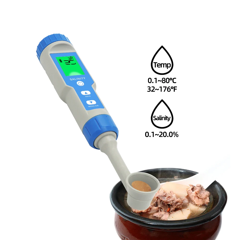 salt meter tds tester 2 in 1 water testing meter backlight ph tds ec meter