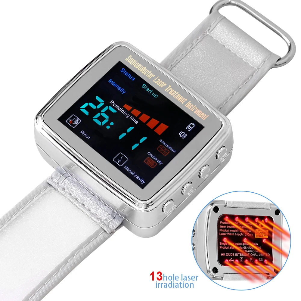 650nm Red Laser Therapy Watch LLLT Diode for Diabetes High Blood Pressure Cholesterol Rhinitis Treatment