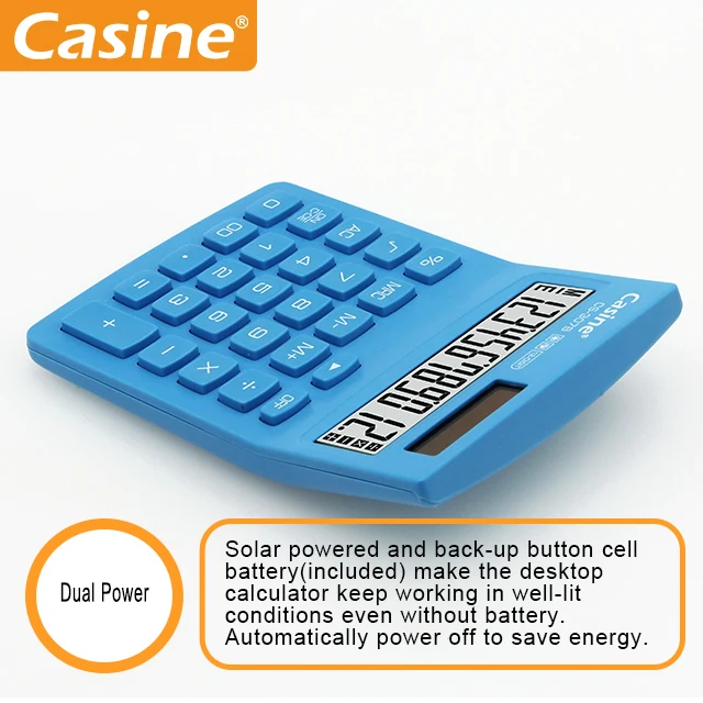 Casine 12 digits desktop calculator large display two way power calculator mini desk