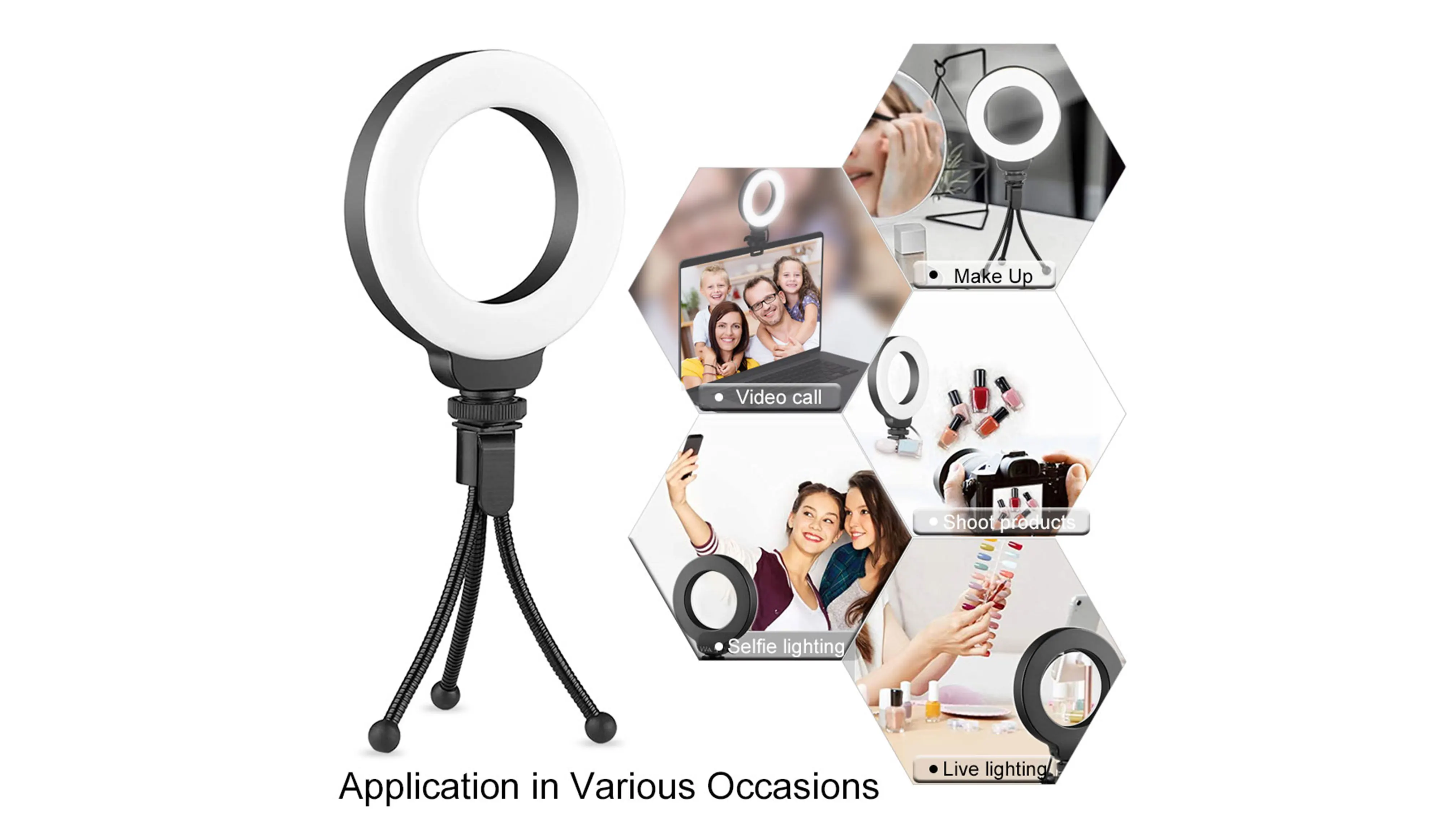 Wholesale Factory Price Selfie Fill Light For TikTok YouTube Video 4 inch LED Ring Light With Tripod Stand