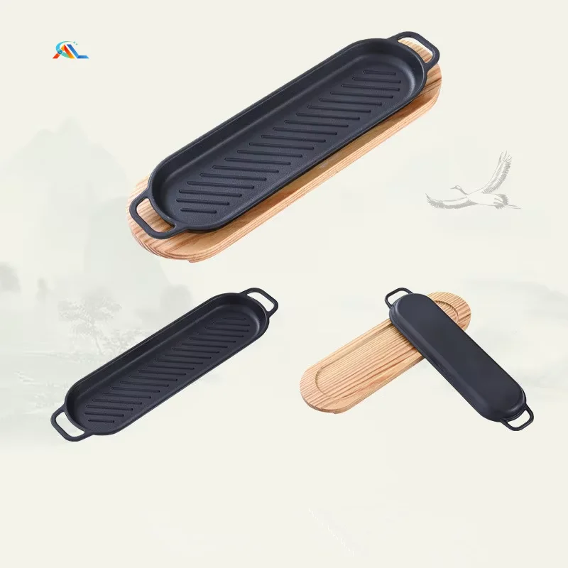 Hot-sale Cast Iron Non stick Hot Baking Sizzling Plate Kitchenware / Home Food Server Tableware Sizzling Plate