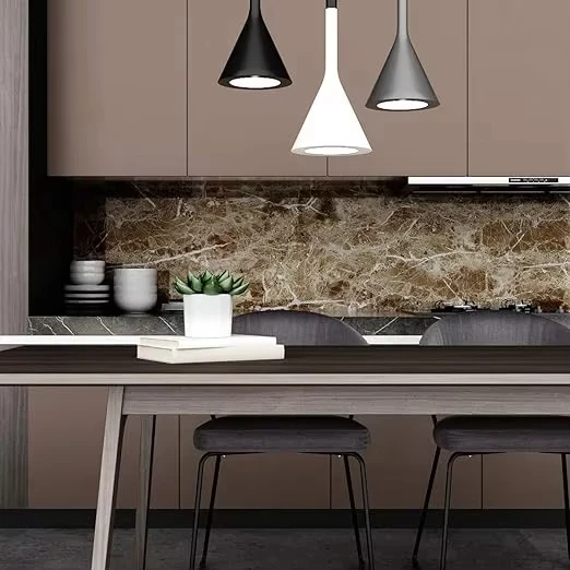 High Quality Brown Marble Granite Stickers Peel and Stick Vinyl PVC Self Adhesive Waterproof 3D Wall Stickers for Home