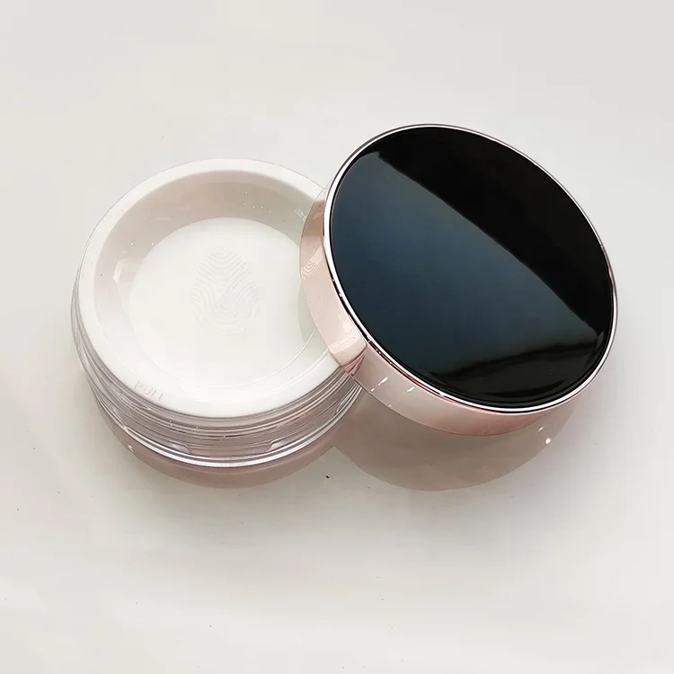 New round air loose powder jar empty setting powder container cosmetics case plastic makeup packaging