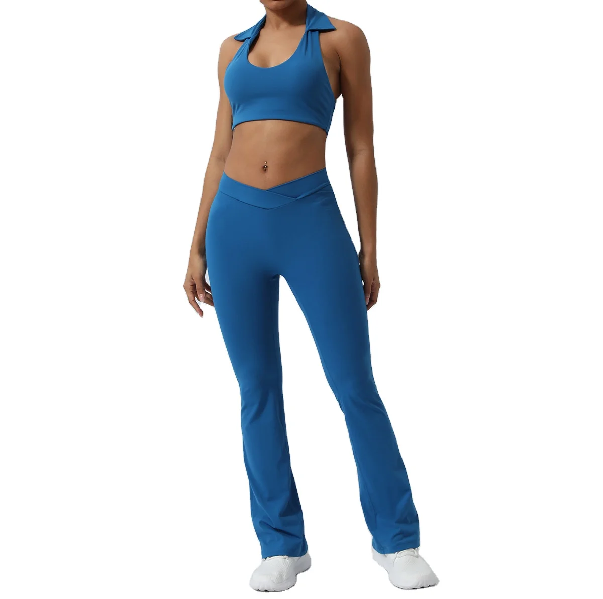 New Arrivals Custom Fitness Sportswear Workout High Waist Activewear Gym Seamless Nylon 2 Piece Yoga Wear Set For Women