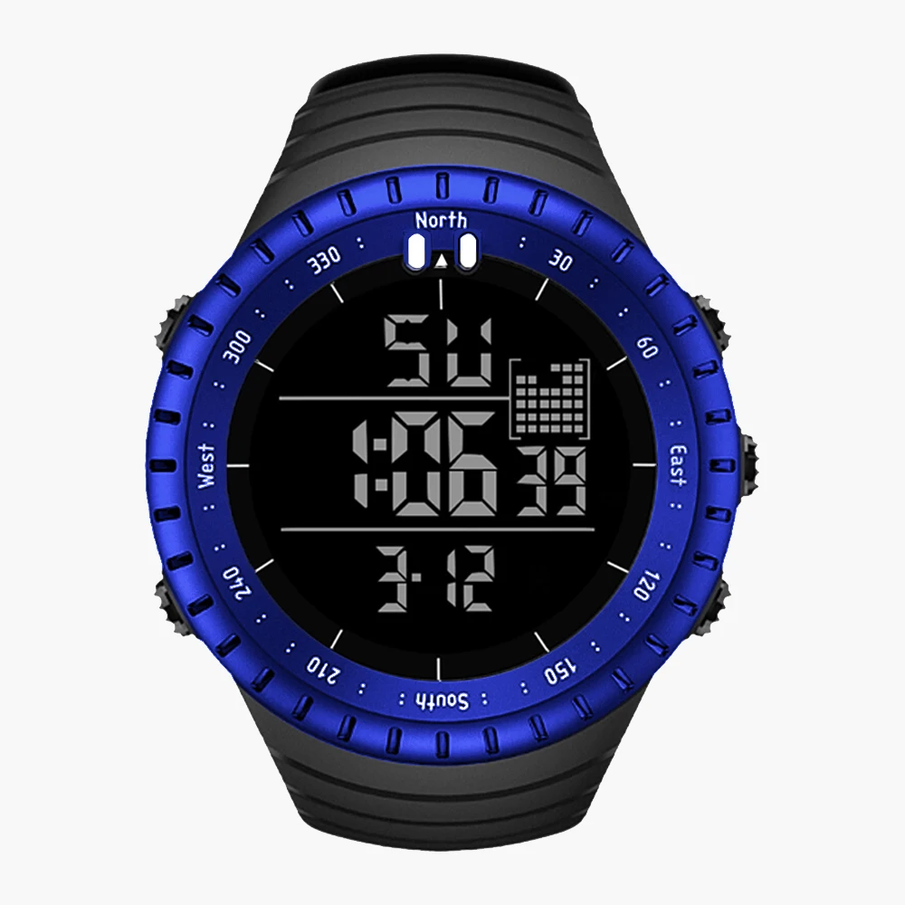 Бесплатный образец уличные Многофункциональные цифровые водонепроницаемые спортивные мужские часы унисекс спортивные часы