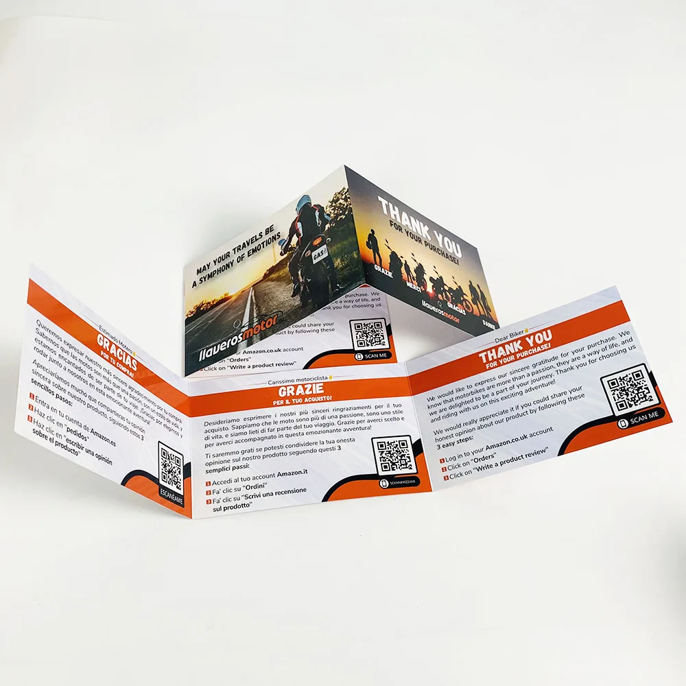Custom Design Flyers cards  Full Color Printing Folded Cards With UV Spot