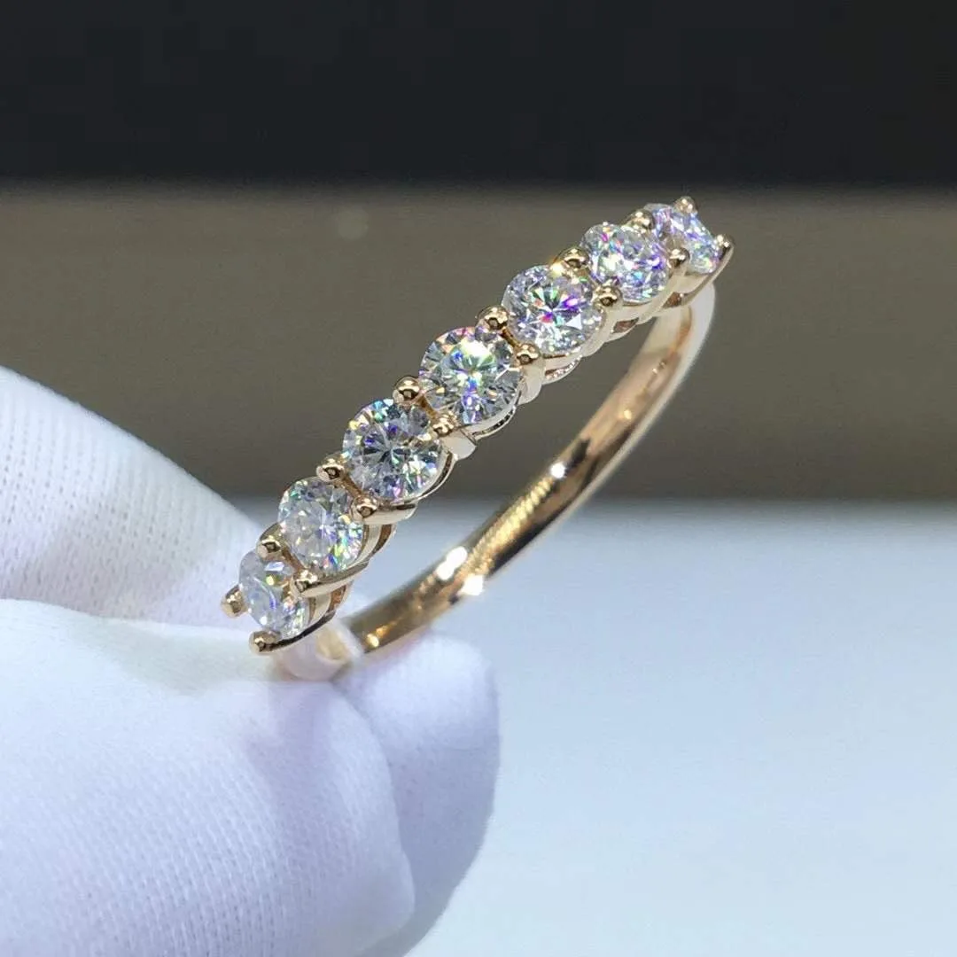 AZ068 Customized 2-2.5 Grams 18k Real Gold Rose Gold Ring Round Brilliant Cut Moissanite Diamond Engagement Wedding Ring