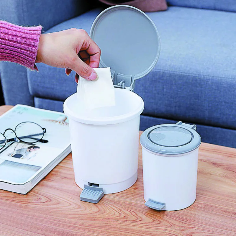 Mini Dustbin Office Desktop Small Garbage Can Tabletop Trash Can Plastic Waste Bins