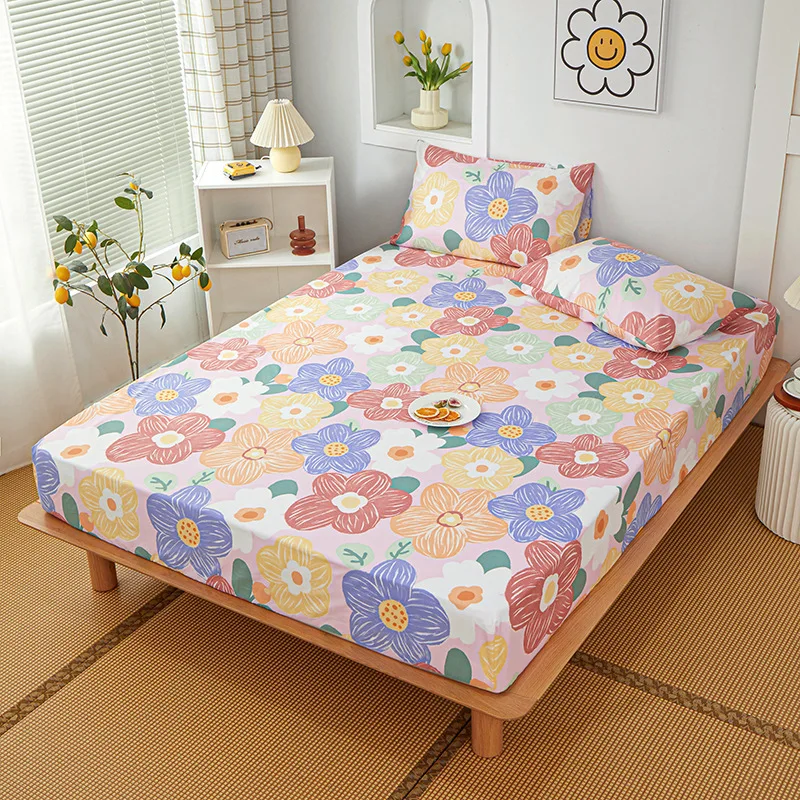 High Quality Cotton Floral Polyester Bed Sheets Cover Custom Printed Cartoon Bed sheet For Bedroom