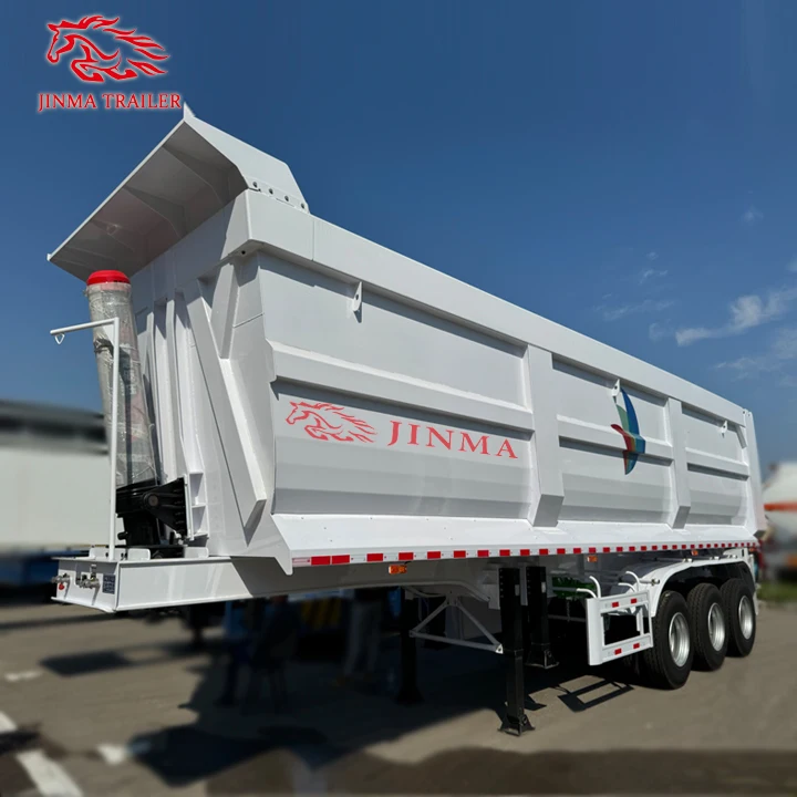 China Tri-axle Trailer Heavy Duty Load 60--80ton Hydraulic Dump Tipper Trailer Truck Rear Dumper Semi Trailers