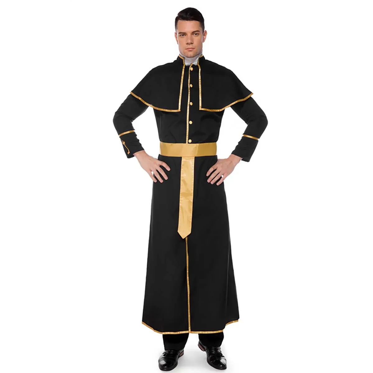 Halloween Clothes Men Pastor Cosplay Father Priest Bishop Costumes CARR-023-3