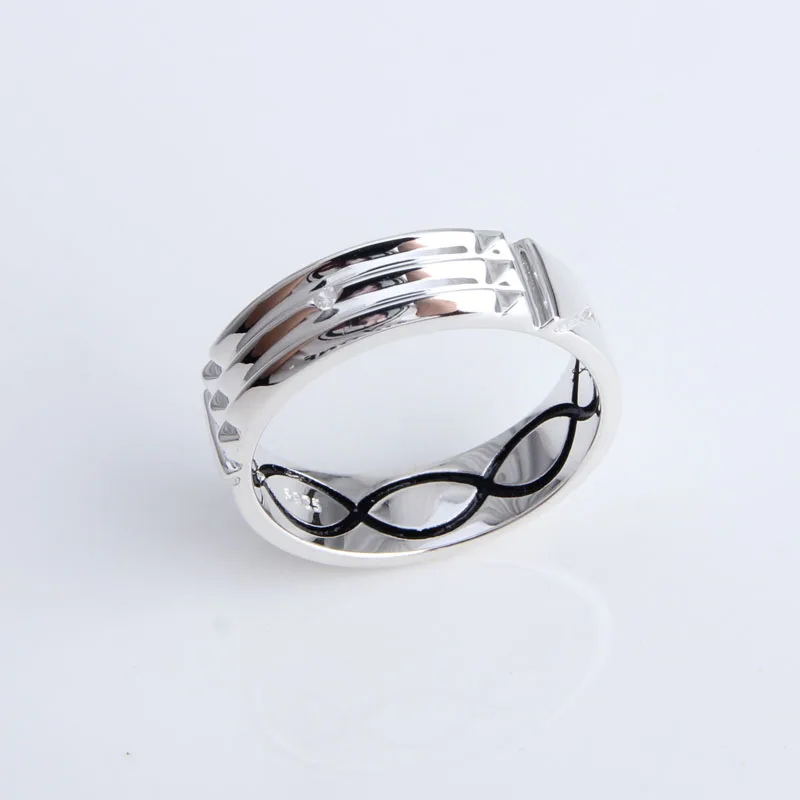 Hotsale wholesale 925 sterling silver two color atlantis wedding rings with zircon for man