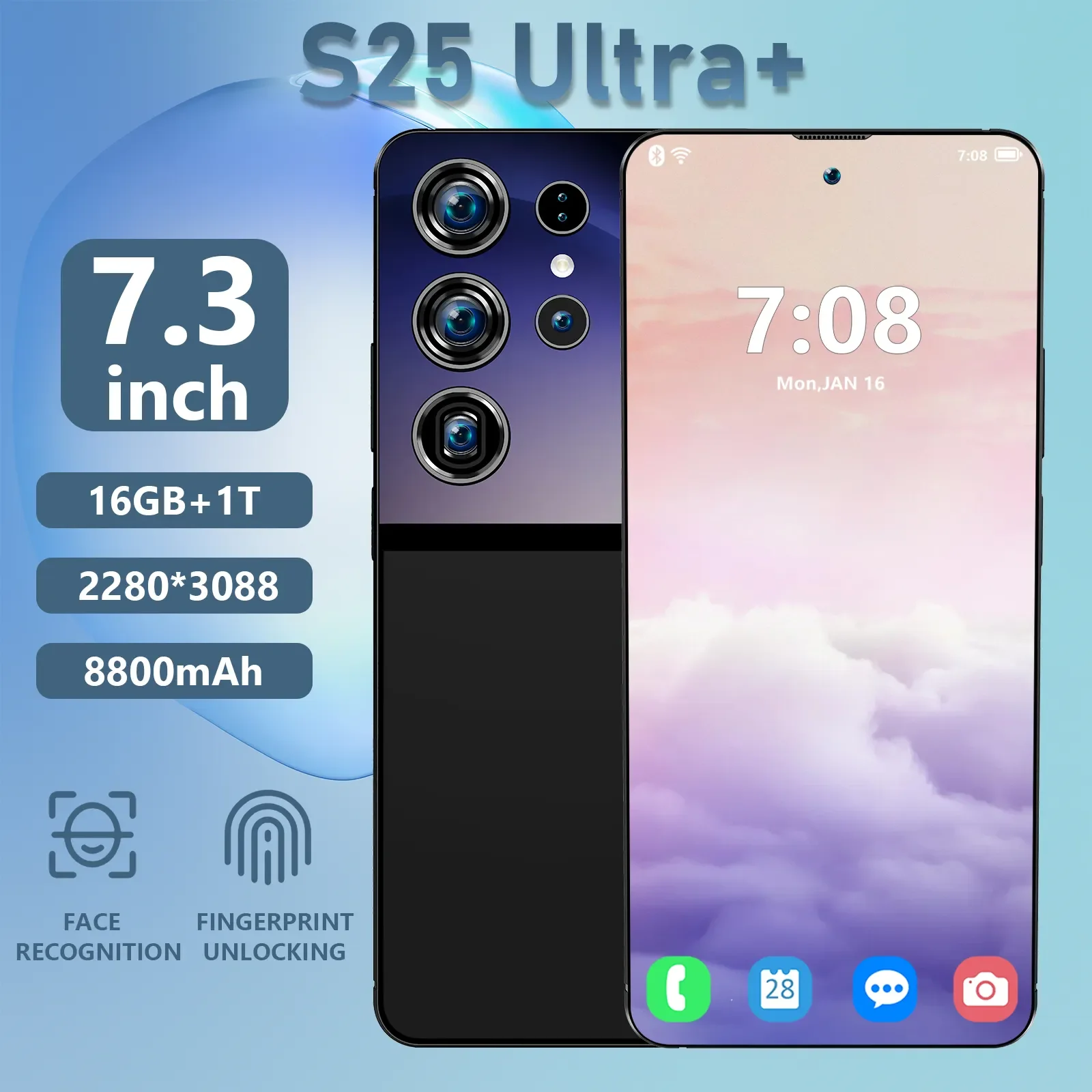 SamSug S25 ULTRA Original 16GB+512GB 24MP+48MP Cellphone Unlocked Android Phone Low Price Celulares Wholesale S24 4G Cell Phone