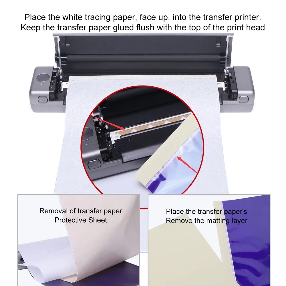 Portable Tattoo Transfer Machine Perfect Printing of Line Drafts and Portraits T08FS Thermal Tattoo Stencil Printer Machine