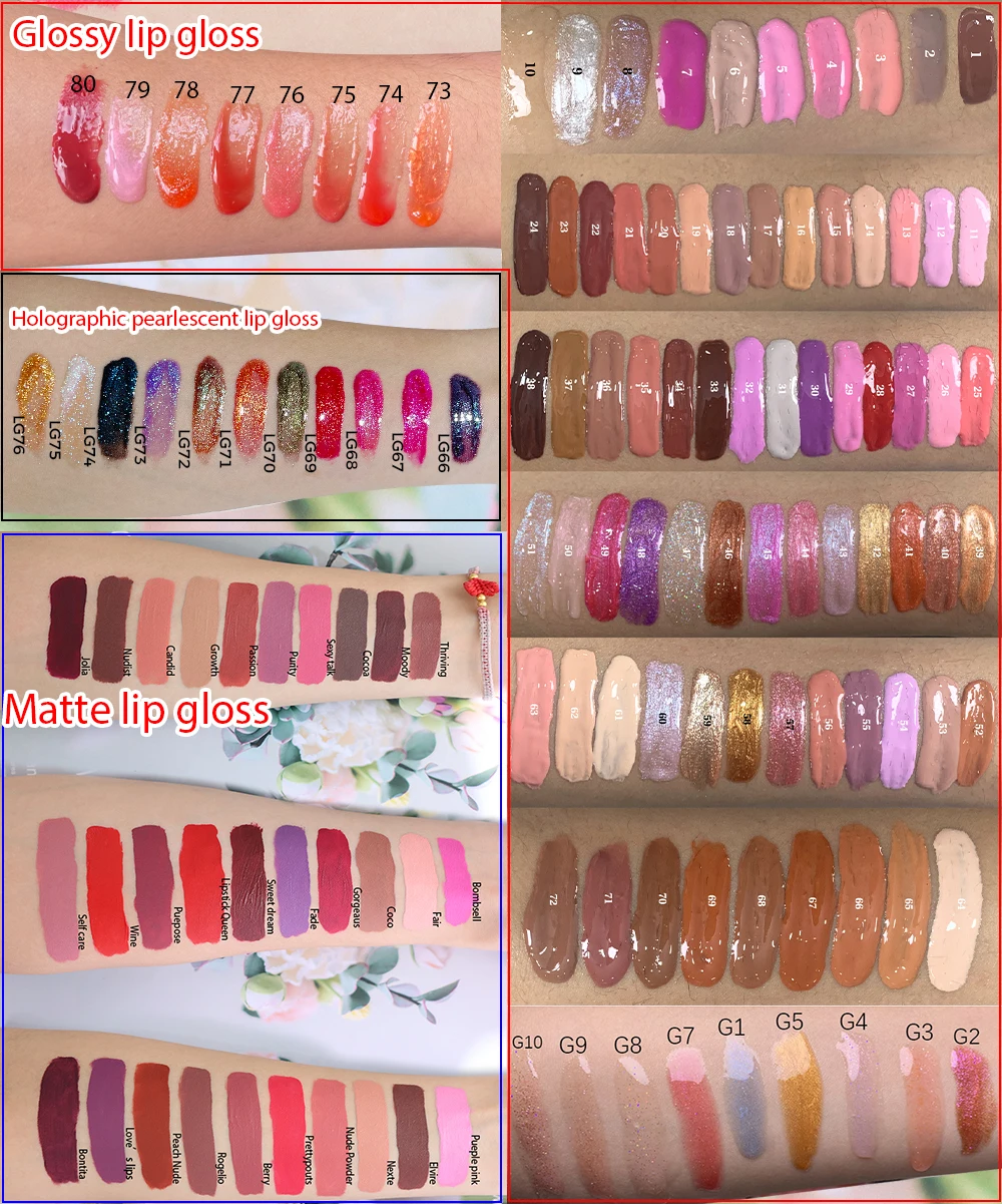 Cruelty Free High Quality Pigment Lip Cherry Shimmer Vegan Makeup Plumping Lip Gloss Private Label