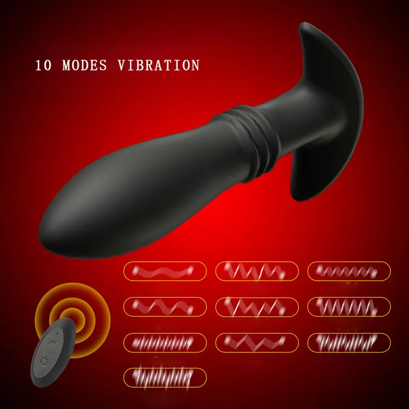 Hot sell anal vibrator with penis ring vibrating prostate massager thrusting butt plug vibrator for men women anal sex toys