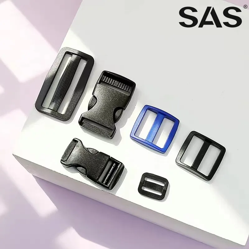 SAS Wholesale Bag Accessories High Quality Black Color Plastic Side Release Buckle for Bags Luggage