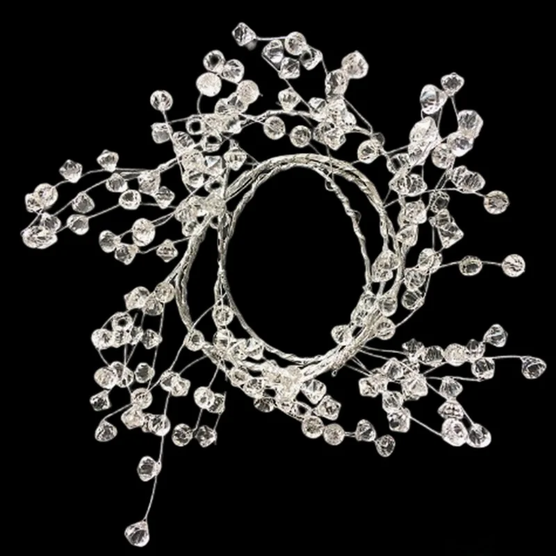 Handmade Clear Garland Steel Wire Acrylic Crystal Garland Christmas Tree Bead For Wedding Party Events Decoration