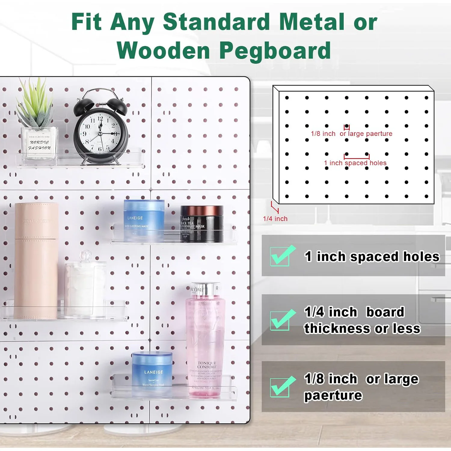 New Clear Pegboard Wall Shelf Acrylic Peg Board Walls Organizer Storage Shelves Pegboard Wall Display Shelf