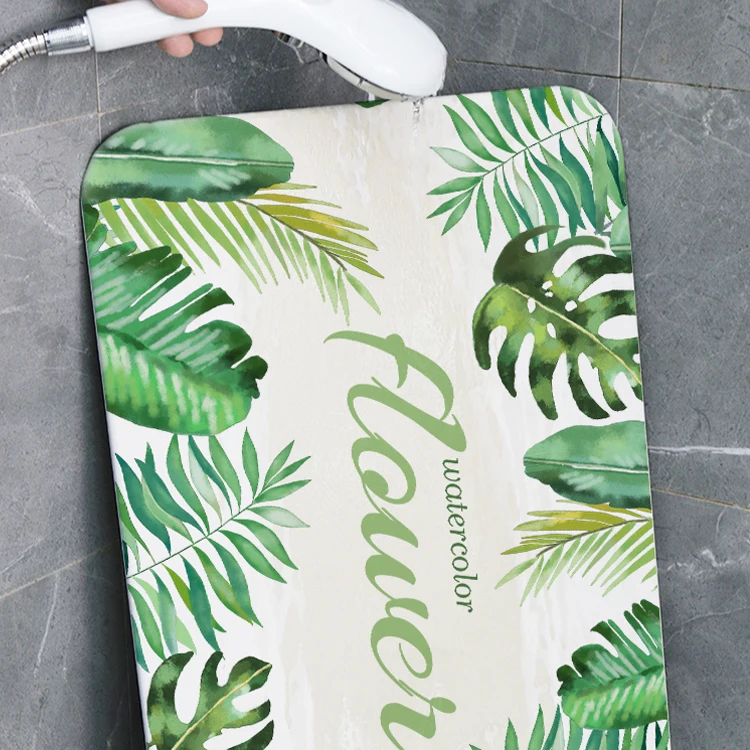 Instant drying diatomaceous earth green floor mat