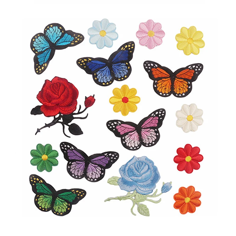 Manufacturers Wholesale Patch Iron Custom Embroidery Flowers For Bags Bonny Patches Clothes Accessories