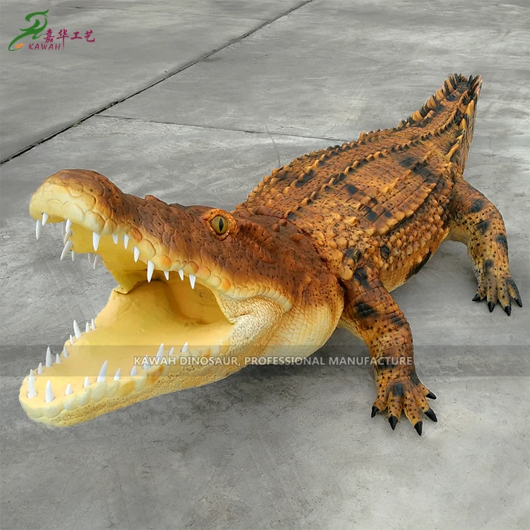 Custom Animatronic Crocodile Walking Life Size Artificial Animals Crocodiles Model for Zoo Park