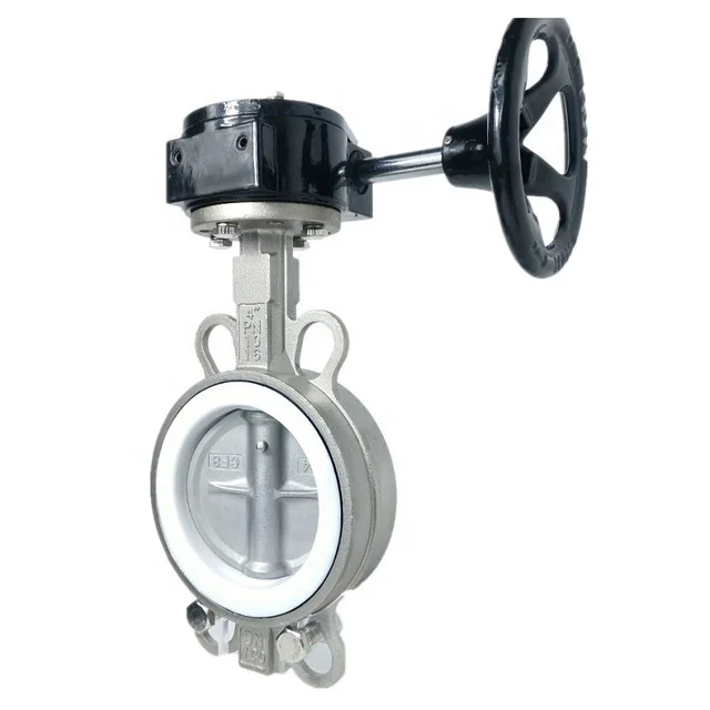 150LB 4 inch PN16 DN100 CF8 Stainless Steel Valve Butterfly  Wafer Type PTFE Sealed Butterfly Valve