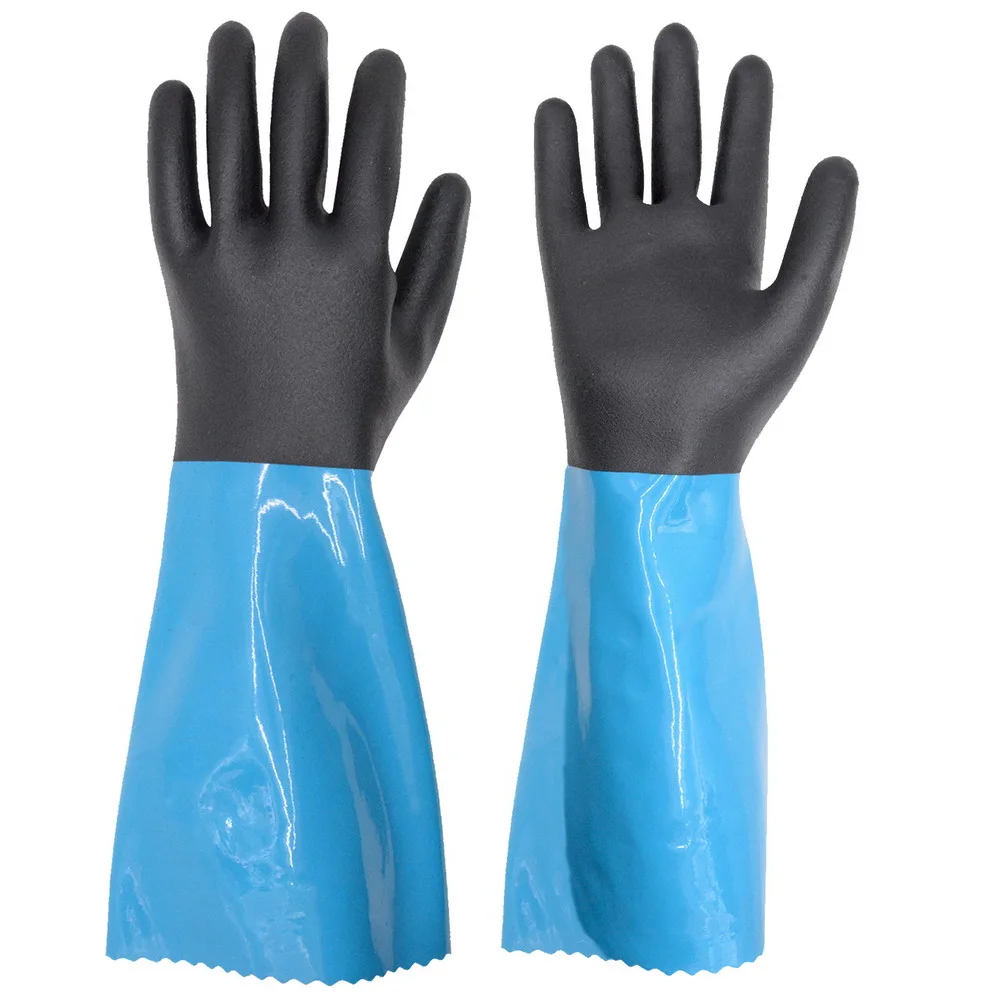 PRISAFETY latex coated work material palm household safety cuff resistant en388 acid alkali oil proof hand rubber gloves