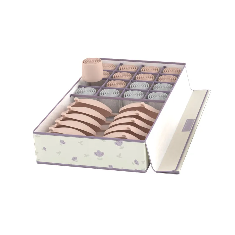 Underwear Storage Box Batch Distribution Fabric Underwear Sorting Box Oxford Cloth Socks Underwear Storage Box 2-in-1