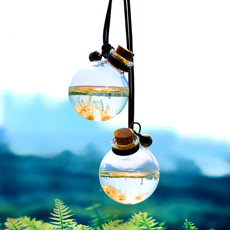 New Design Glass Air Freshener Unique Car Perfume Diffuser Bottle Pendant