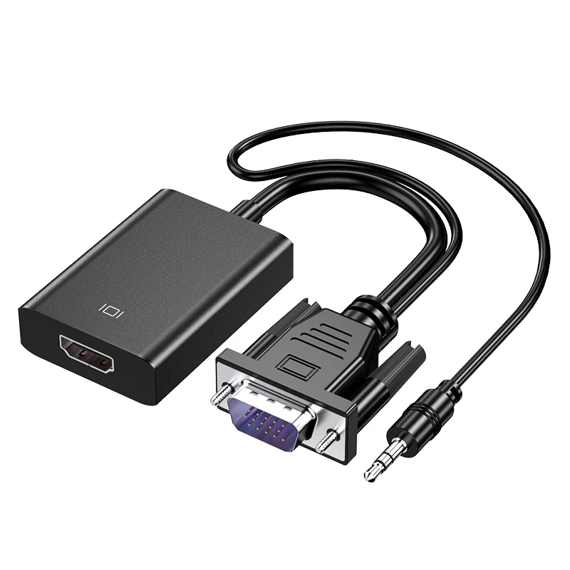 1080P Full HD VGA to HDTV Converter Adapter Cable with Audio Output VGA HD Adapter for PC laptop to HDTV Projector