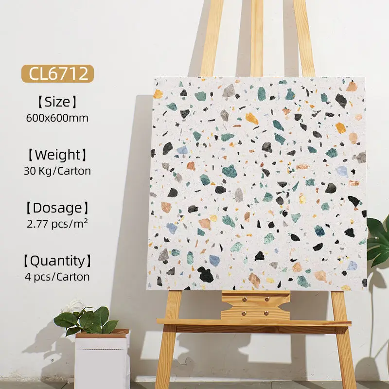 Дизайн плитки 600x600 мм Оптовая Продажа матовая глазурованная Настенная и напольная плитка терраццо